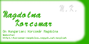 magdolna korcsmar business card